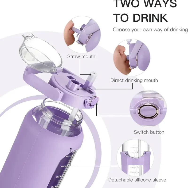 Motivational Glass Water Bottle