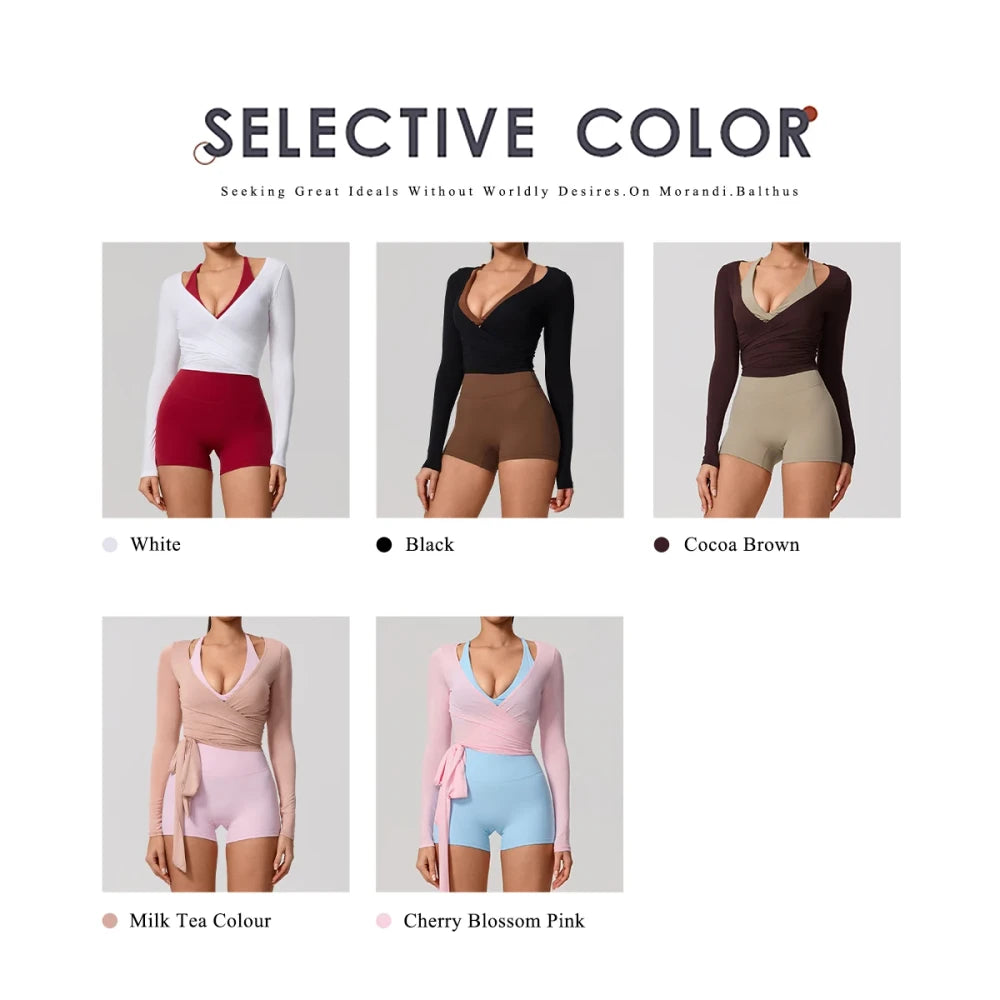 Breathable Long Sleeve Wrap Top