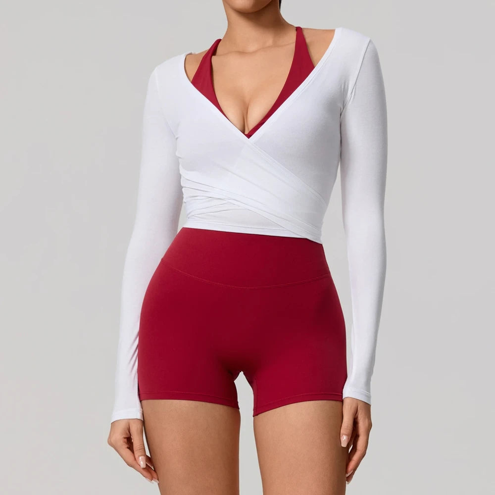 Breathable Long Sleeve Wrap Top