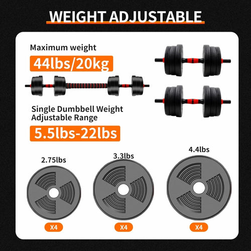 Adjustable Dumbbell and Barbell Set