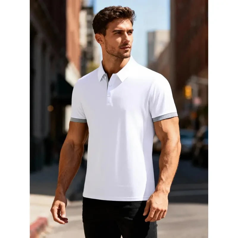 Breathable Colorblock Polo Shirts