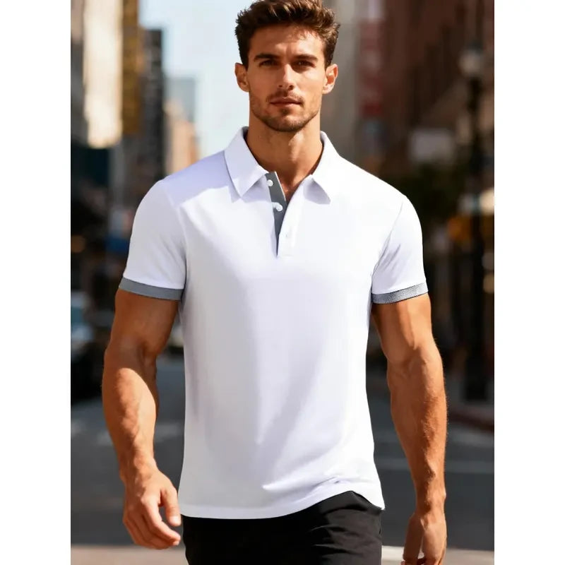 Breathable Colorblock Polo Shirts