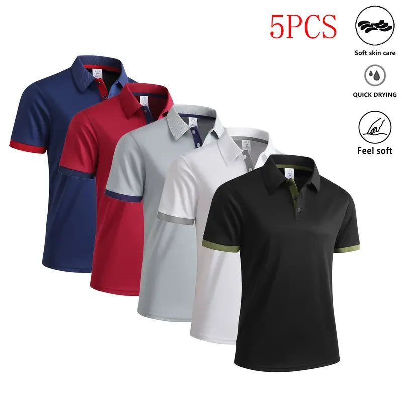 Breathable Colorblock Polo Shirts