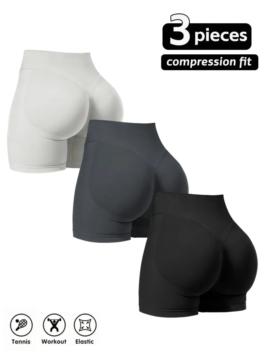 High-Waist Seamless Compression Shorts