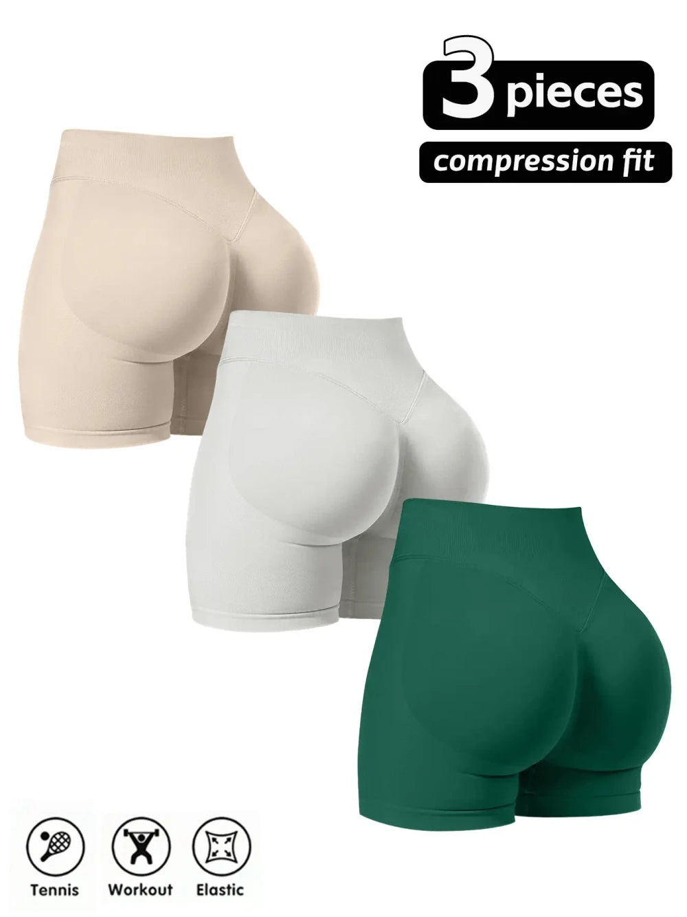 High-Waist Seamless Compression Shorts